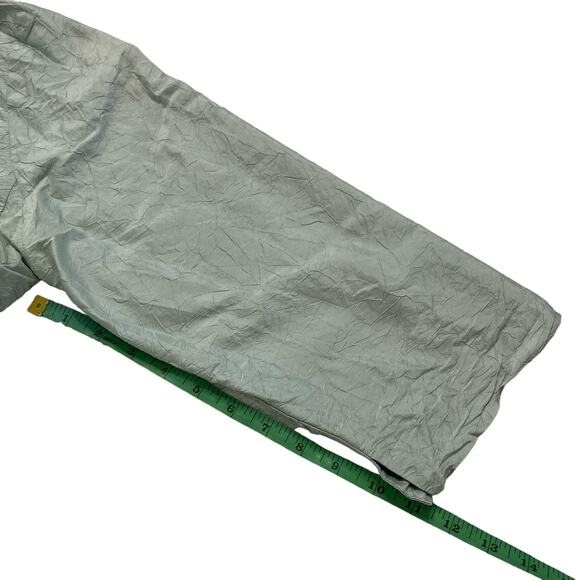 EILEEN FISHER Crinkle Silk Mint Green Button Front Blouse Size Medium #F9CD - Picture 10 of 10